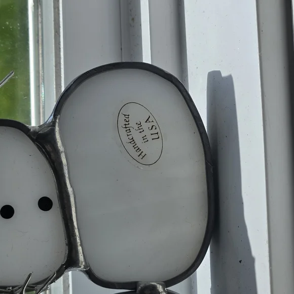 Stained Glass Snowman Suncatcher Window Ornament Snow People Husband And Wife - Picture 3 of 4